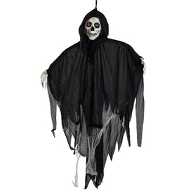 36" Touch Activated Lighted Talking Reaper Animated Hanging Halloween Decoration
