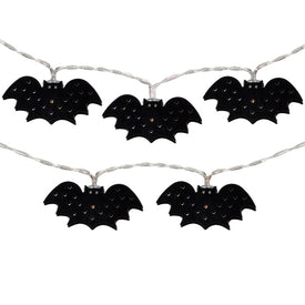 10-Count Warm White LED Halloween Bat Fairy Lights with 4.25' Copper Wire
