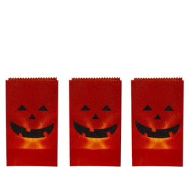 Jack-O'-Lantern Halloween Luminary Pathway Markers with 5' Black Wire Set of 3