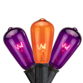 10-Count Purple and Orange Edison E17 Halloween Light Set with 9' Black Wire
