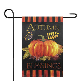 12.5" x 18" Autumn Blessings and Pumpkins Outdoor Garden Flag