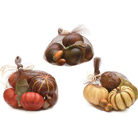 Autumn Harvest Artificial Pumpkin Gourd Acorn and Leaf Decoration 11-Piece Set
