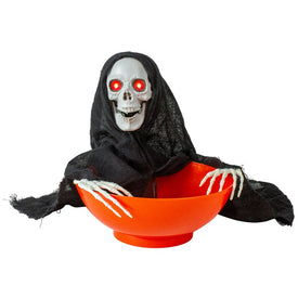 10.5" Animated Grim Reaper Halloween Candy Bowl