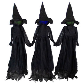 4' Lighted Faceless Witch Trio Outdoor Halloween Stakes