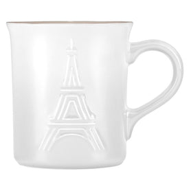 Eiffel Tower Collection 14 Oz Stoneware Mug - White