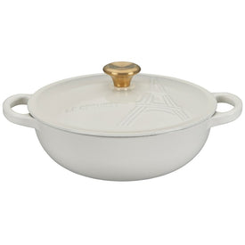 Eiffel Tower Collection Signature 2.5-Quart Cocotte with Gold Knob - White