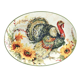 Harvest Morning Oval Turkey Platter