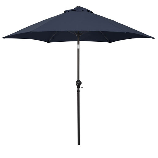 Astella 9' Aluminum Market Patio Umbrella with Fiberglass Ribs, Crank Lift, and Push-Button Tilt - Navy Blue