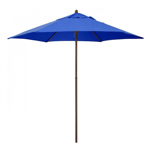 Astella 9' Wood-Grained Steel Market Patio Umbrella with Push Lift - Pacific Blue