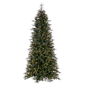 7.5' x 44" Pre-Lit Douglas Fir Artificial Slim Pre-Lit Christmas Tree with Dura-Lit Warm White LED Mini Lights