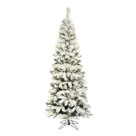 8.5' Unlit Flocked Pacific Pencil Artificial Christmas Tree