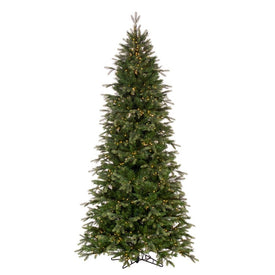 7.5' x 44" Pre-Lit Douglas Fir Artificial Slim Pre-Lit Christmas Tree with Warm White 3mm Low Voltage LED Wide Angle Lights