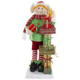 30" Santa's Little Animated Elf with Lighted Star Musical Christmas Figure