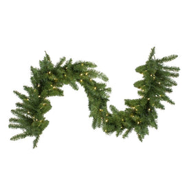 25' x 18 Pre-Lit Buffalo Fir Commercial Artificial Christmas Garland with Warm White LED Lights