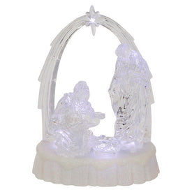 7" LED Lighted Musical Icy Crystal Nativity Scene Christmas Decoration