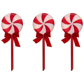 16" Peppermint Candies Christmas Pathway Markers Set of 3