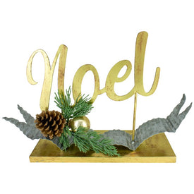 11" Pine and Pine Cone NOEL Tabletop Christmas Decor