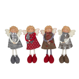 9" Standing Angel Sisters Christmas Decorations Set of 4