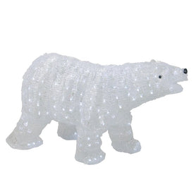 28" Lighted Commercial-Grade Acrylic Polar Bear Christmas Display Decoration