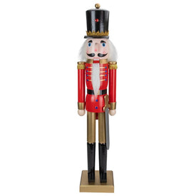 36" Red and Gold Christmas Soldier Nutcracker with Sword