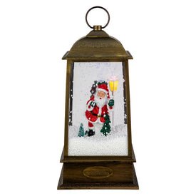 13.5" LED Lighted Snowing Musical Santa Christmas Lantern