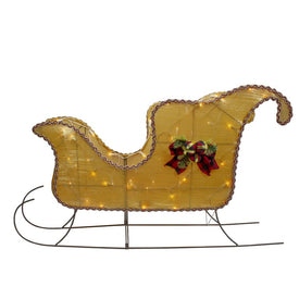 36" Lighted Gold Shiny Christmas Sleigh Outdoor Yard Decoration