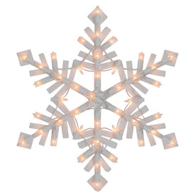 15.5" Lighted Snowflake Christmas Window Silhouette
