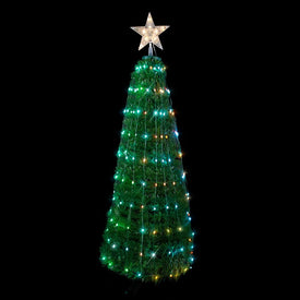 4' Green Pop-Up Artificial Outdoor Christmas Tree with Color-Changing Multi-Function Lights
