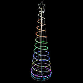 6' Outdoor Spiral Christmas Tree with Color-Changing Multi-Function LED Lights
