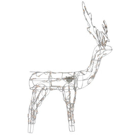 48" Lighted White Standing Reindeer Animated Outdoor Christmas Decoration