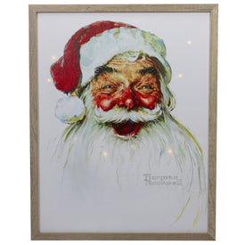 19" LED Lighted Norman Rockwell Santa Claus Christmas Wall Art