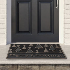 18" x 30" Black and Gold Merry Christmas Doormat