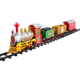 12-Piece Battery-Operated Lighted and Animated Christmas Express Train Set with Sound