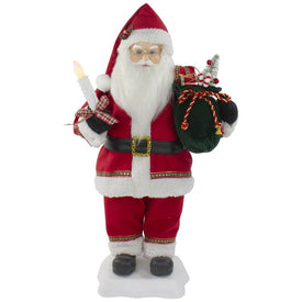 24" Animated Santa Claus with Lighted Candle Musical Christmas Figure