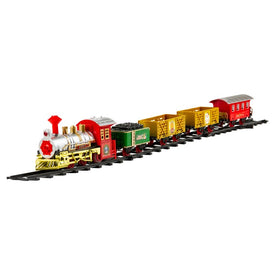 16-Piece Battery-Operated Lighted and Animated Christmas Express Train Set with Sound