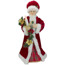 24" Animated Mrs. Claus with Lighted Candle Musical Christmas Figure