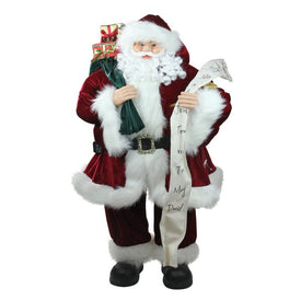 36" Santa Claus with Naughty or Nice List Christmas Figure