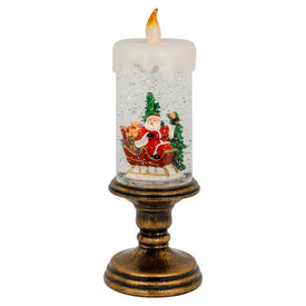 11" LED Lighted Glitter Snow Globe Candle Christmas Figurine