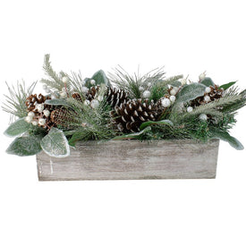 20" Mixed Pine with Pine Cones and Berries Christmas Floral Arrangement