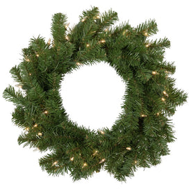 18" Deluxe Dorchester Pine Artificial Christmas Wreath with Clear Lights