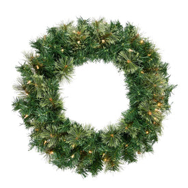 24" Pre-Lit Oregon Cashmere Pine Artificial Christmas Wreath with Clear Lights