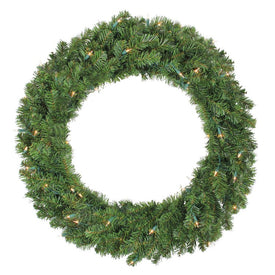 30" Pre-Lit Canadian Pine Artificial Christmas Wreath with Clear Lights
