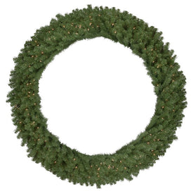 60" Pre-Lit Deluxe Dorchester Pine Artificial Christmas Wreath with Clear Lights