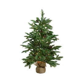 3' x 26" Pre-Lit Viella Norway Spruce Artificial Christmas Tree with Clear Lights