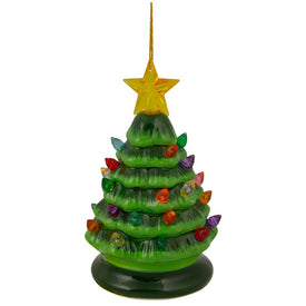 5" Green LED Retro Christmas Tree Ornament