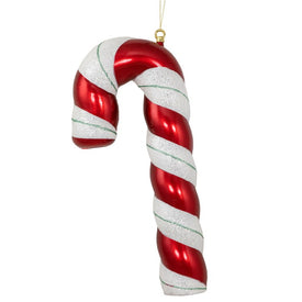 22" Shatterproof Candy Cane with Green Glitter Commercial Christmas Ornament