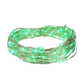 100-Count Green LED Micro Fairy Light Set with 20' Copper Wire