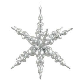 24" Shiny Silver 3D Sunburst Snowflake Commercial Christmas Ornament