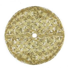 20" Gold Sequin Snowflake Pattern Mini Christmas Tree Skirt