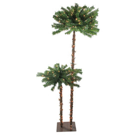 6' Pre-Lit Tropical Palm Tree Artificial Christmas Tree with Clear Lights